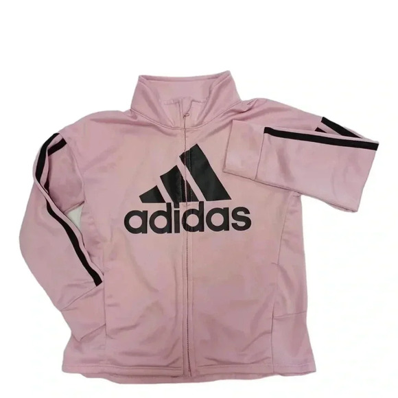 Adidas Track Jacket Pink  And Black Size 5 - Picture 1 of 7